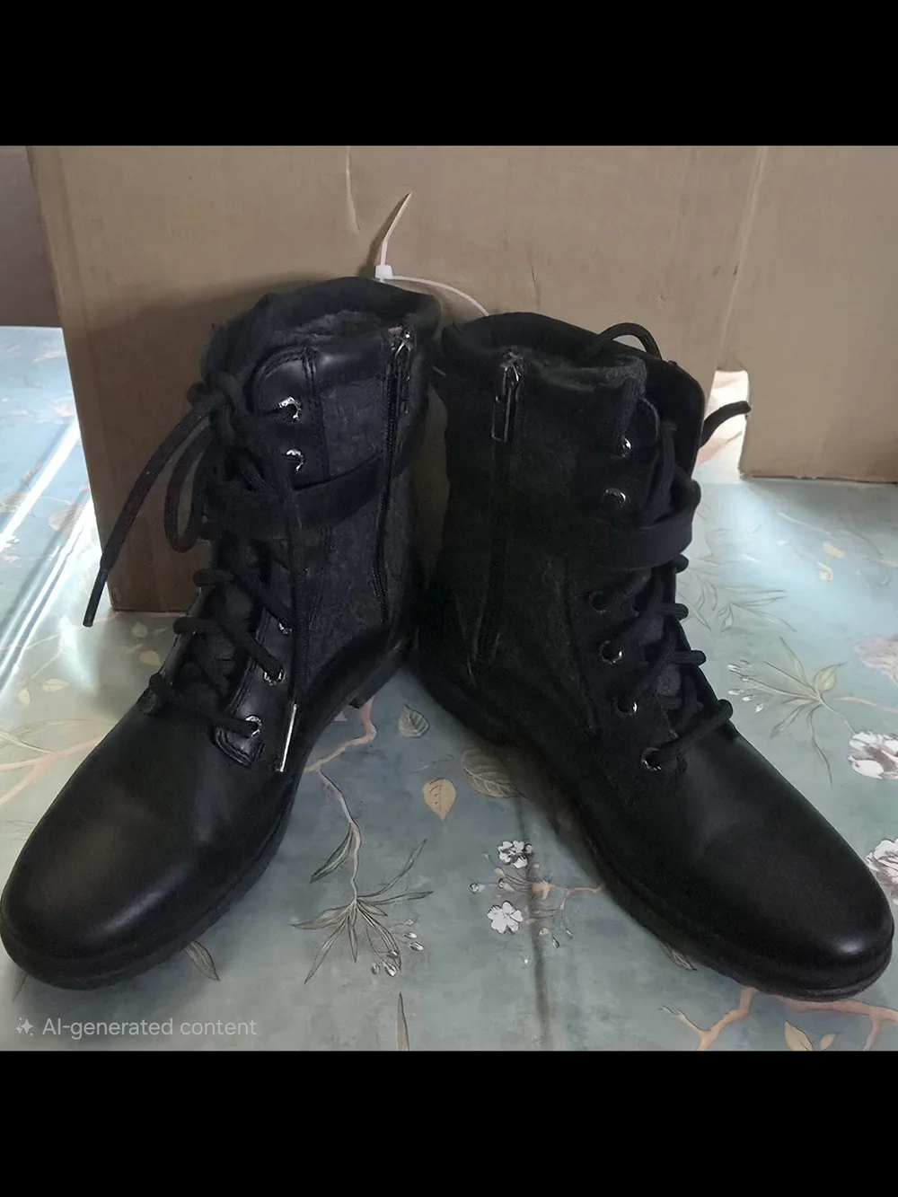 UGG Women's Black Lace-Up Side-Zip Winter Boots